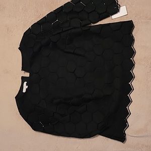 Talbots RSVP By Talbots Scallop Trim Honeycomb Lace Top Size Sp